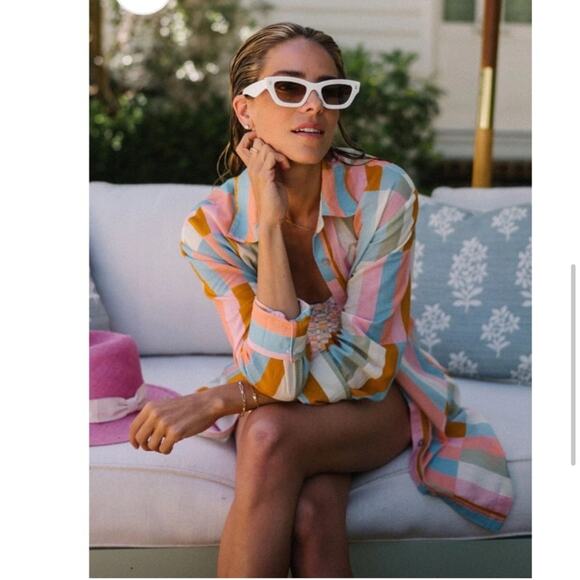 NWT Julia Berolzheimer x Hermoza Marie Shirt Dress in Kaleidoscope - Size XS - Picture 3 of 10